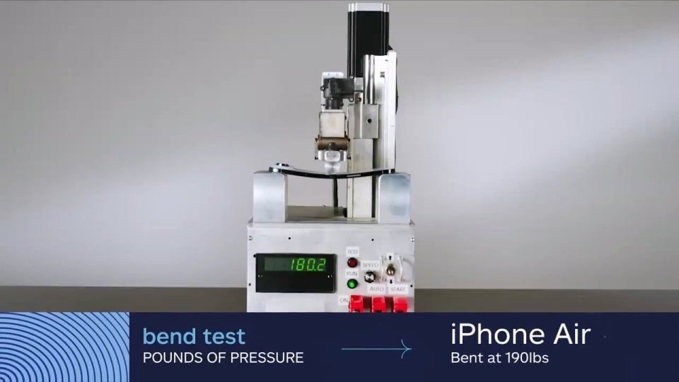 厚度僅 5.6 毫米,iPhone Air 抗彎性能幾乎追平 Pro 圖片